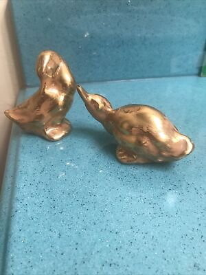 #ad Gold Duck Swans Figurines Stangl Pottery 22 KT Gold Ducks Swans Figurines $63.75