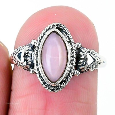 #ad Natural Pink Opal Gemstone Cluster Ring Size 7 925 Sterling Silver For Girls $11.99