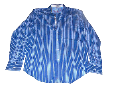#ad Robert Graham Mens Striped Long Sleeve Button Up Old Money Shirt Tag Size XL $23.97