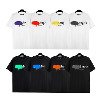 #ad Fashion City Sprayed Logo T Shirt Unisex Casual Multicolour Cotton Short Sleeve $29.99