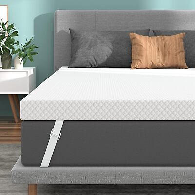 #ad 4 Inch Firm Mattress Topper Full Gel Infused Ventilated Bed Topper for Back Pain $89.99