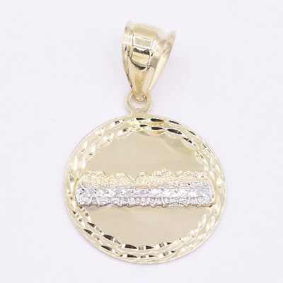 #ad 1 1 4quot; Round The Last Supper Diamond Cut Charm Pendant Real 10K Yellow Gold $119.34