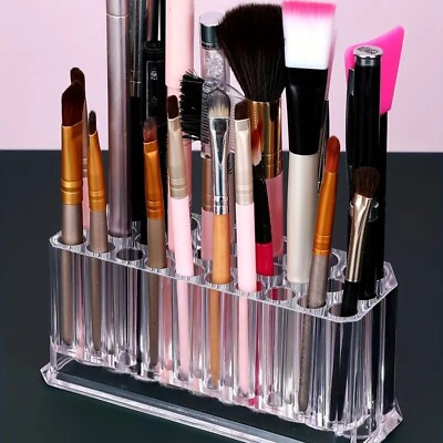 #ad Clear Acrylic 26 Makeup Holder Brush Cosmetic Organizer Eyeliner Display B353 $8.00