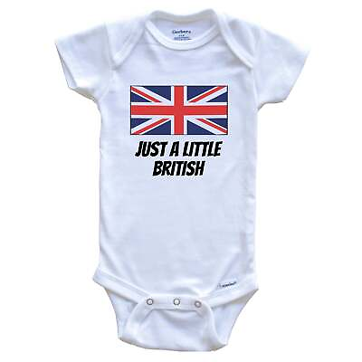 #ad Just A Little British Cute United Kingdom Flag One Piece Baby Bodysuit $22.99