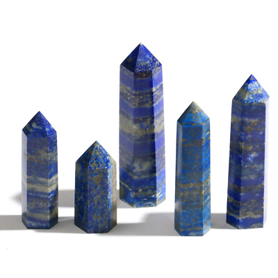 #ad 4 7cm Natural Rock Lapis Lazuli Quartz Crystal Stone Point Healing Wand Obelisk $7.59