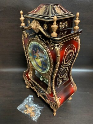 #ad Disney Princess Beauty and the Beast Castle Clock L Table Clock with Box from JP $98.00