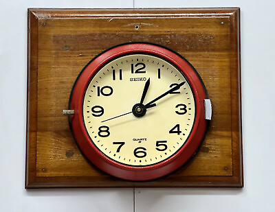 #ad JAPAN Original Marine Industrial Vintage Old Seiko Wall Clock Scarlet Red $144.90