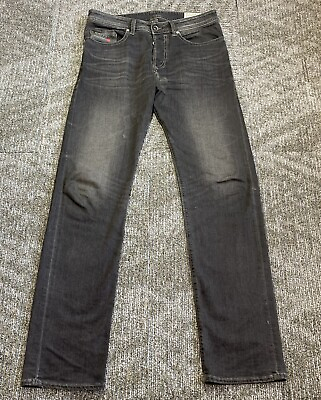 #ad Diesel Buster Men’s Jeans W30 L32 Regular Slim Tapered Black Dark Wash Stretch $49.00