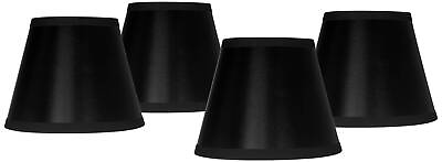 #ad Set of 4 Chandelier Lamp Shades Black Paper Small 3x5x4 Candelabra Clip On $34.99