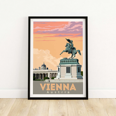 #ad Vienna Austrian Vintage Travel poster Choose your Size AU $28.46
