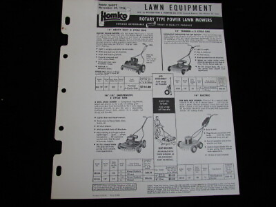 #ad Homko Mower advertising paper vintage 1952 lawn equipment riding $14.27