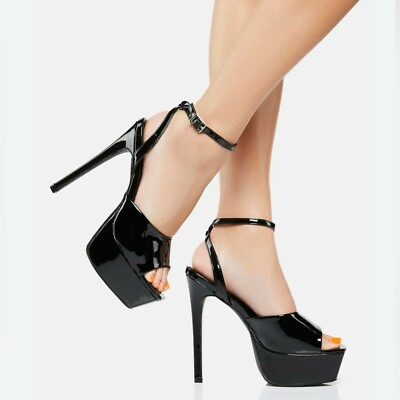 #ad Aldo Xandra Women’s Platform Stilettos in Black Patent Leather Size 7 $32.00