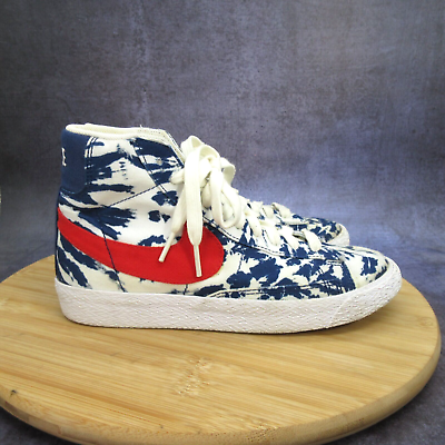 #ad Nike Blazer Mid SE Shoes Womens Size 6 4.5Y Blue Red White CZ7882 600 $28.95