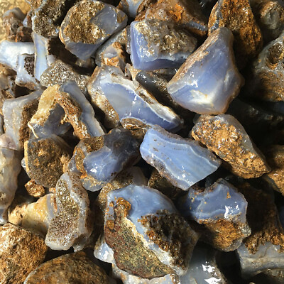 #ad Natural Blue Lace Agate Stone Rough Raw Crystal Mineral Specimen Reiki Healing $7.99