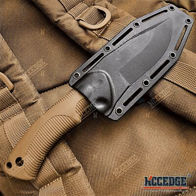 #ad 9quot; Tactical Knife FIXED BLADE KNIFE w Kydex Sheath Coyote Brown Survival Knife $16.60