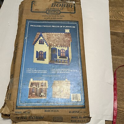 #ad WOOD DOLLHOUSE THE BOBBI KIT BY ARTPLY MODEL #66 House Only $44.99