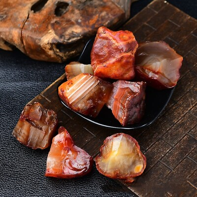 #ad Raw Ruby Red agate Rough Mineral Rocks Crystal Healing Home Decor Collection 1PC $7.87