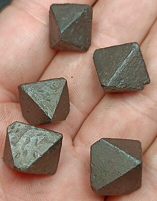 #ad Octahedron Magnetite Crystals With Good Size And Lustrous Collection Piece 5 Pcs $65.00