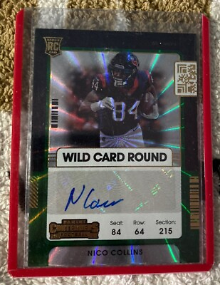 #ad 2021 Panini Contenders Nico Collins Wild Card Round Rookie Ticket Case Hit🔥🔥🔥 $64.99