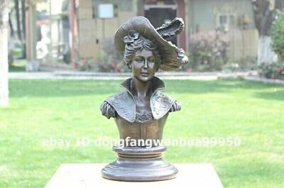 #ad 42 cm Western art deco bronze women girl belle fair maiden lady bust sculpture $1190.00