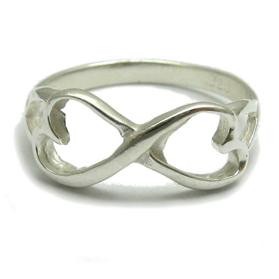 #ad Plain Genuine Sterling Silver Ring Solid 925 Eternity Two Hearts Handmade GBP 14.80