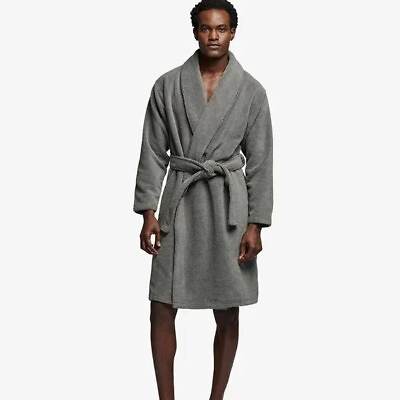 #ad New MDRNST Dark Grey Terry Cloth Robe With Pockets Size Medium $50.00