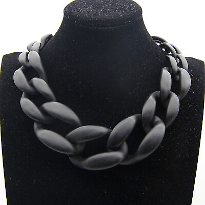 #ad Choker Necklace Women Acrylic Chunky Chain Statement Long Link Big Fashion US $13.95