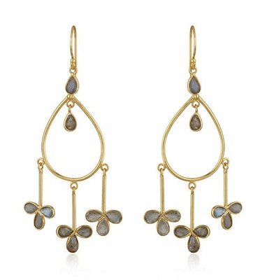 #ad Labradorite 18k Gold Plated 925 Silver Chandelier Earrings Wedding Jewelry $49.50