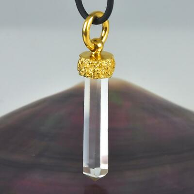 #ad Gold Vermeil Sterling Silver Pendant with Magic Symbols amp; Crystal Quartz 10.04 g $58.00