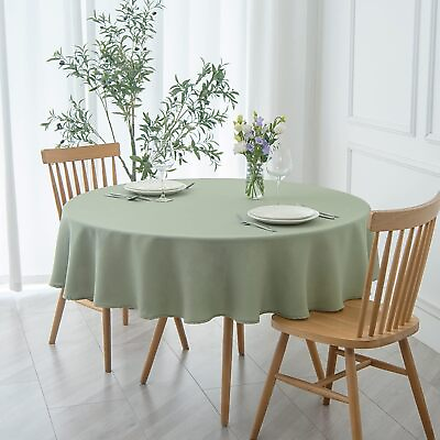 #ad Round Textured Tablecloth Spill Proof Wrinkle Free Soft Jacquard Table Cloth for $39.34