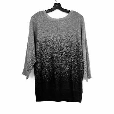 #ad AGB Metalic 3 4 Sleeves Silver Knit Tunic $45.00