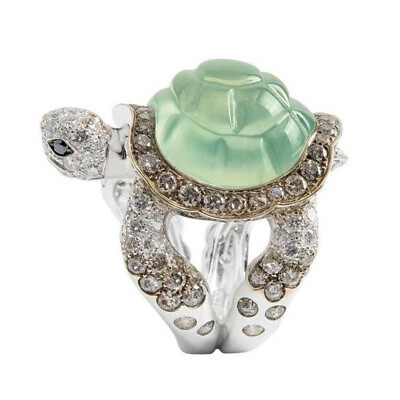 #ad Women Cubic Zirconia Turtle Silver Plated Ring Engagement Anniversary Jewelry C $2.87