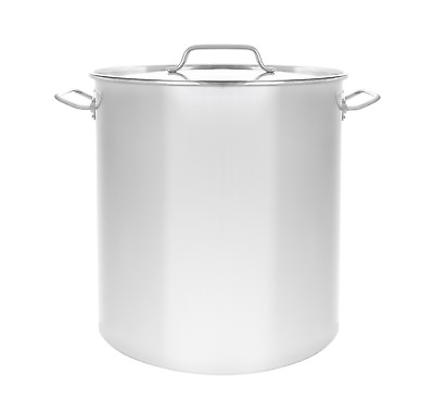 #ad NEW Polished Stainless Steel Stock Pot Brewing Kettle Large w Lid Avail in 5 Sz $399.98