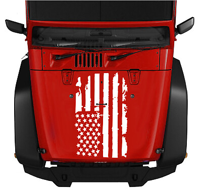 #ad 24quot; American USA Distressed Flag Vinyl Sticker Decal for Car Truck SUV Hood Door $9.95