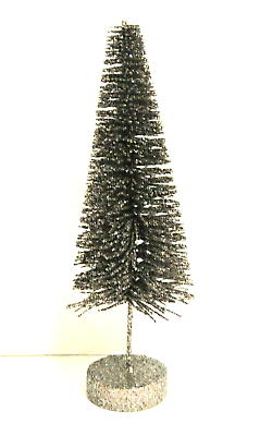 #ad Bottle Brush Tree Silver Tone Sparkly Christmas Small 8quot; Tall Germany $22.99