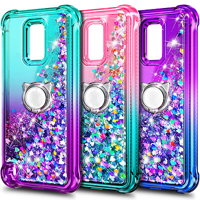 #ad For BLU View 4 2 Case Bling Glitter Phone Cover w Tempered Glass amp; Lanyard $11.98