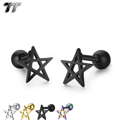 #ad TT Surgical Steel Star Ear Cartilage Tragus Earrings TR55 NEW AU $7.99