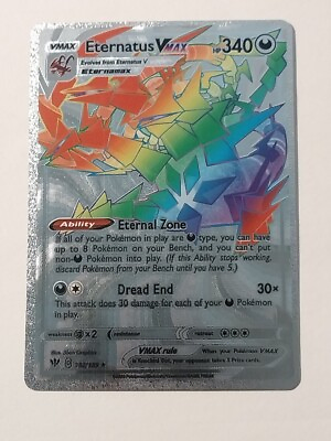 #ad Eternatus VMAX Rainbow Silver Metal Pokemon Card Collectible Gift Display NM $6.99