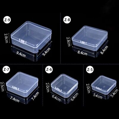 #ad Square Boxes Mini Clear Jewelry Storage Case Packaging Box Small Items Case 1 pc $7.49