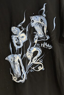 #ad Billie Eilish Ghosts T shirt Size Medium Black With Blue Ghosts. Short Sleeve. $11.99