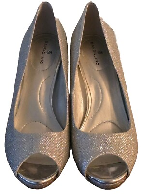 #ad Bandolino Women#x27;s Glitter Silver Shoes Size 6M Pre owned $24.99