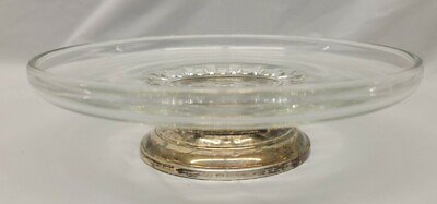 #ad Sterling Crystal Compote Cake Plate Sterling Silver Base WEB STERLING CO. 6 inch $74.93
