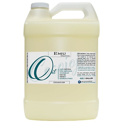 #ad Emu oil 100 Pure organic australian 6 X refined 4 16 32 128 oz hair skin pain $153.99