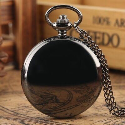 #ad Classic Smooth Quartz Pocket Watch Analog Necklace Pendant Chain Steampunk Gifts $5.20
