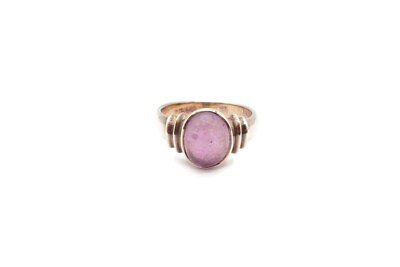 #ad Sterling Silver 925 Amethyst Cabochon Ring Size 7 $44.99