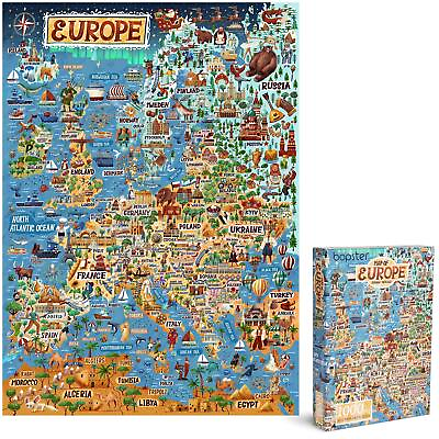 #ad Map of Europe Illustrated Jigsaw Puzzle 1000pcs Adults amp; Kids by Bopster $22.73