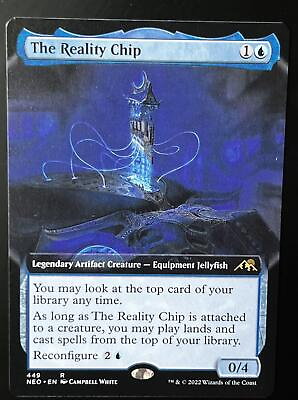 #ad MTG Kamigawa: Neon Dynasty NEO Rare The Reality Chip Extended Art 449 NM $3.29