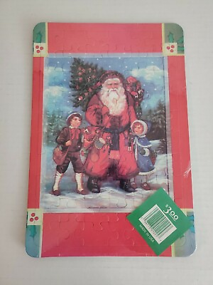 #ad Vintage Santa Clause Father Christmas Jigsaw Board Puzzle Made n USA $12.00