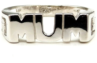 #ad SILVER MUM RING CURB LINK SHOULDERS size N 2.9g 925 STERLING SILVER NEW BOXED GBP 19.95