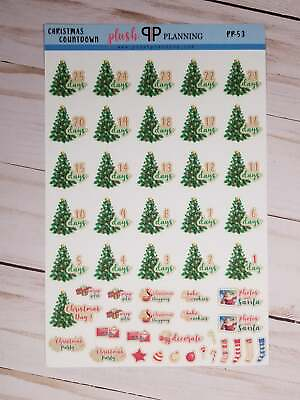 #ad Christmas Countdown Planner Stickers Merry Christmas Stickers $6.50